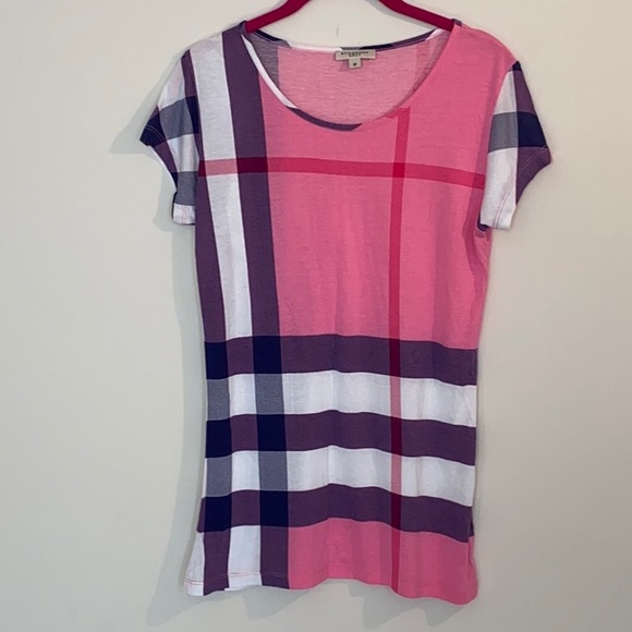 Burberry pink plaid nova check t-shirt M - Picture 2 of 4